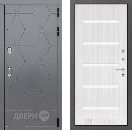 Входная металлическая Дверь Лабиринт (LABIRINT) Cosmo 01 Сандал белый в Подольск