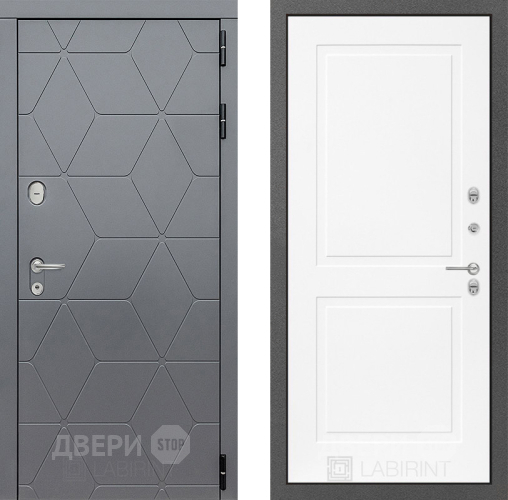 Входная металлическая Дверь Лабиринт (LABIRINT) Cosmo 11 Белый софт в Подольск