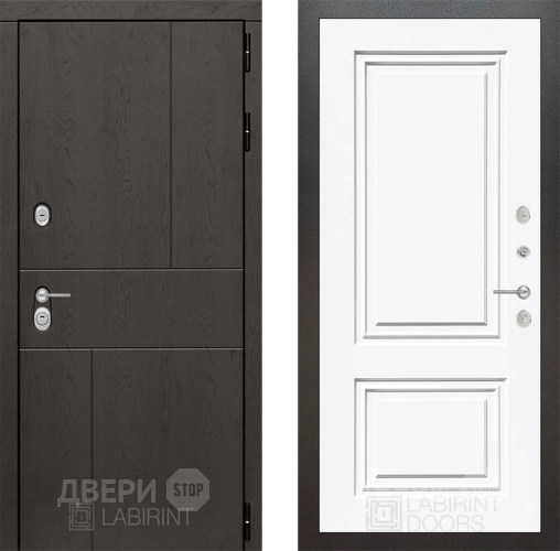 Входная металлическая Дверь Лабиринт (LABIRINT) Urban 26 Белый (RAL-9003) в Подольск