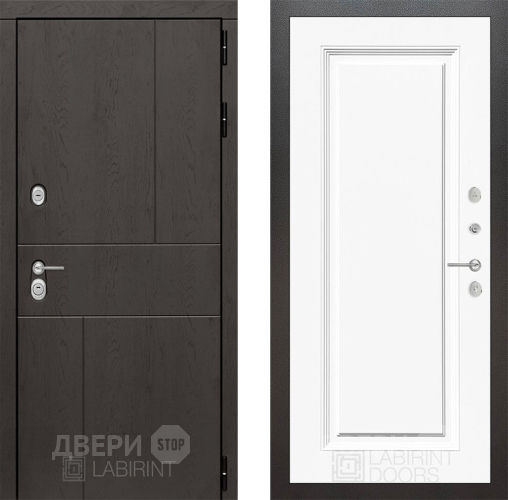 Входная металлическая Дверь Лабиринт (LABIRINT) Urban 27 Белый (RAL-9003) в Подольск