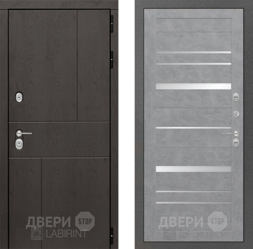 Входная металлическая Дверь Лабиринт (LABIRINT) Urban 20 Бетон светлый в Подольск