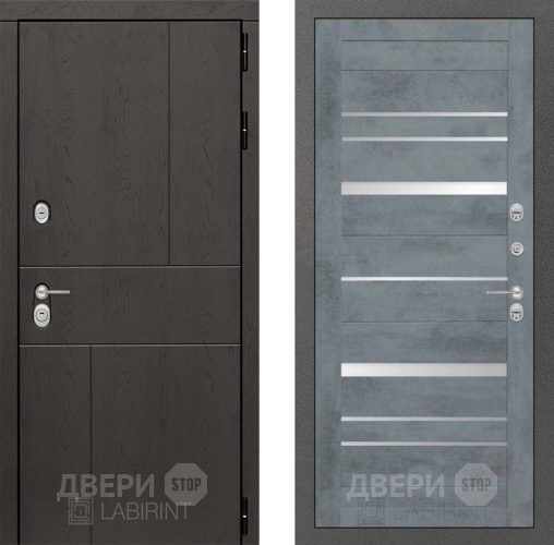 Входная металлическая Дверь Лабиринт (LABIRINT) Urban 20 Бетон темный в Подольск