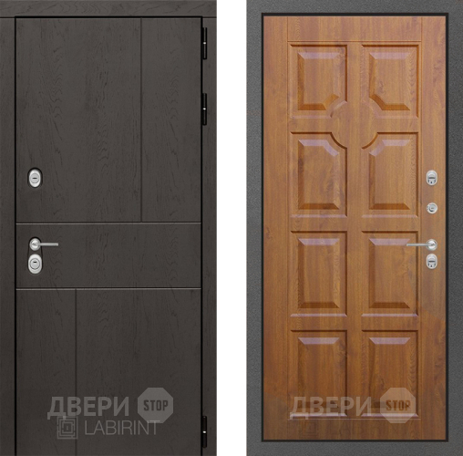 Входная металлическая Дверь Лабиринт (LABIRINT) Urban 17 Дуб золото в Подольск