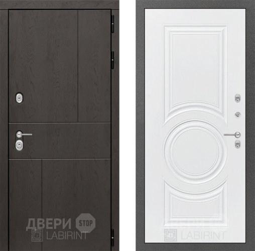 Входная металлическая Дверь Лабиринт (LABIRINT) Urban 23 Белый софт в Подольск