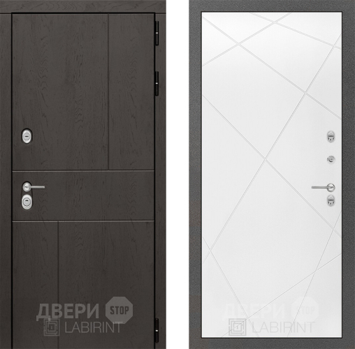 Входная металлическая Дверь Лабиринт (LABIRINT) Urban 24 Белый софт в Подольск