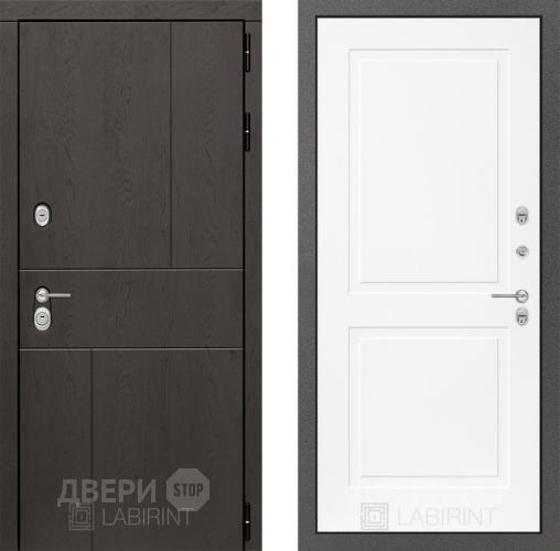 Входная металлическая Дверь Лабиринт (LABIRINT) Urban 11 Белый софт в Подольск