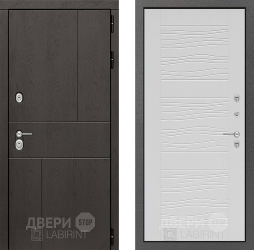 Входная металлическая Дверь Лабиринт (LABIRINT) Urban 06 Белое дерево в Подольск
