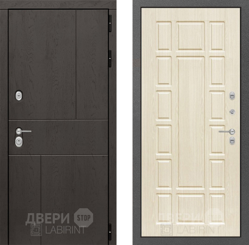 Входная металлическая Дверь Лабиринт (LABIRINT) Urban 12 Беленый дуб в Подольск