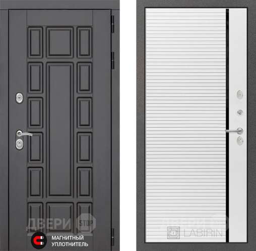 Входная металлическая Дверь Лабиринт (LABIRINT) New York 22 Белый софт в Подольск