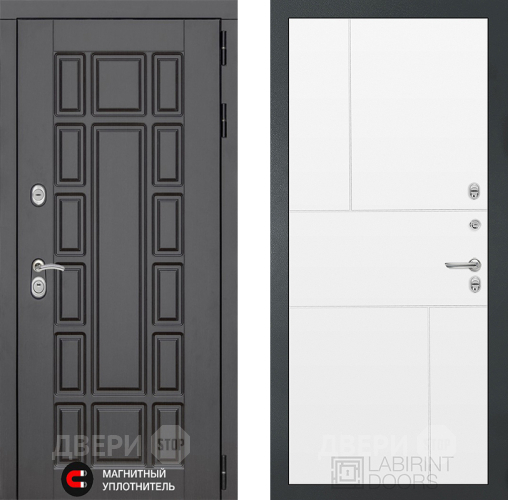 Входная металлическая Дверь Лабиринт (LABIRINT) New York 21 Белый софт в Подольск