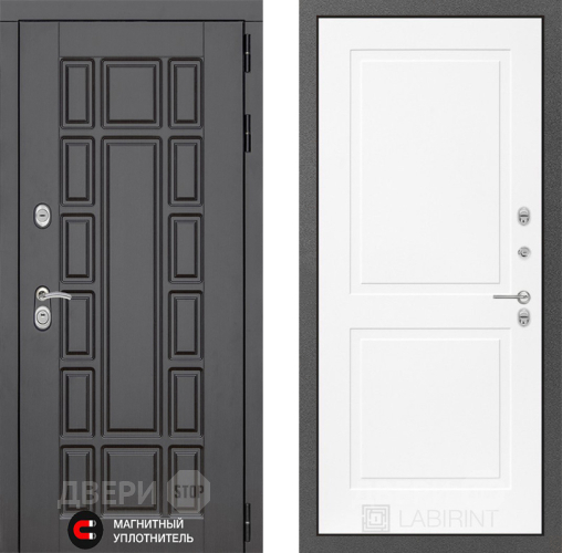 Входная металлическая Дверь Лабиринт (LABIRINT) New York 11 Белый софт в Подольск