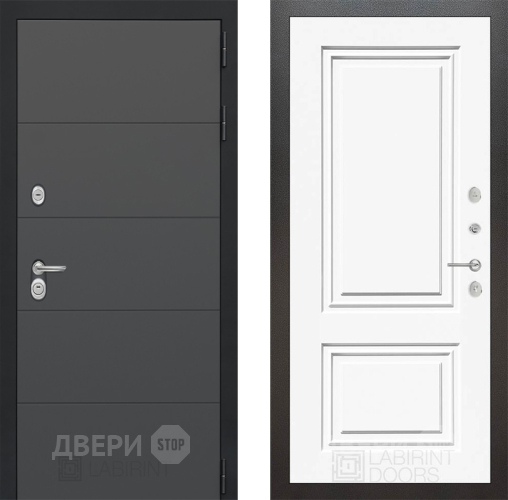 Входная металлическая Дверь Лабиринт (LABIRINT) Art 26 Белый (RAL-9003) в Подольск