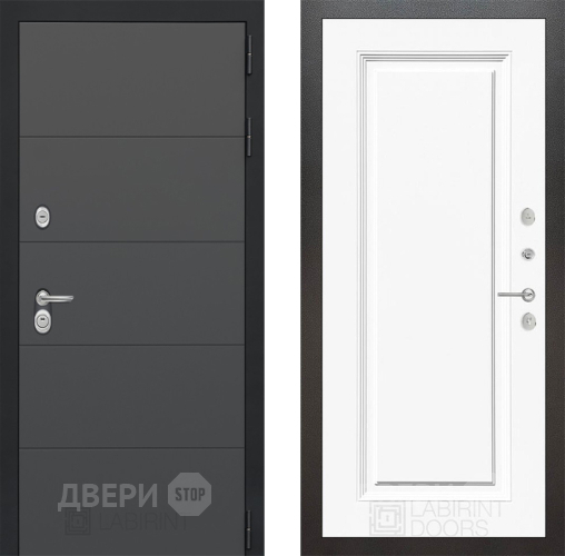 Входная металлическая Дверь Лабиринт (LABIRINT) Art 27 Белый (RAL-9003) в Подольск