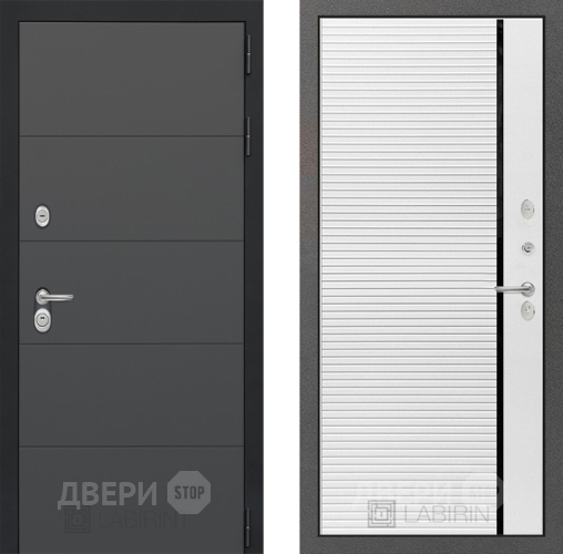 Входная металлическая Дверь Лабиринт (LABIRINT) Art 22 Белый софт в Подольск