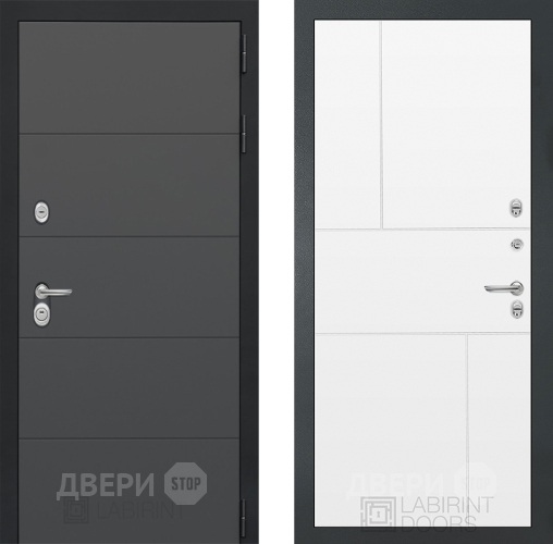Входная металлическая Дверь Лабиринт (LABIRINT) Art 21 Белый софт в Подольск
