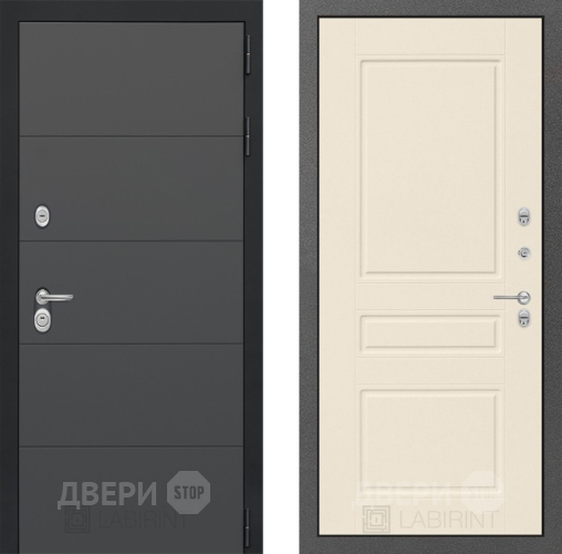 Входная металлическая Дверь Лабиринт (LABIRINT) Art 03 Крем софт в Подольск