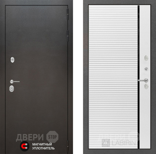 Входная металлическая Дверь Лабиринт (LABIRINT) Silver 22 Белый софт в Подольск
