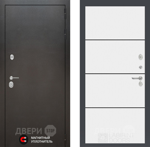 Входная металлическая Дверь Лабиринт (LABIRINT) Silver 25 Белый софт в Подольск