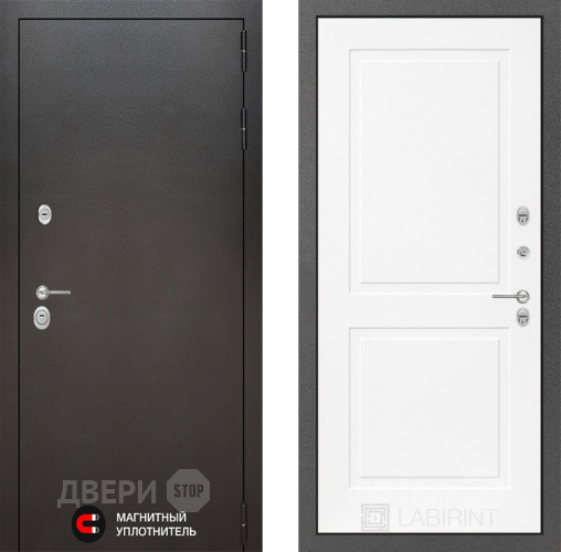 Входная металлическая Дверь Лабиринт (LABIRINT) Silver 11 Белый софт в Подольск