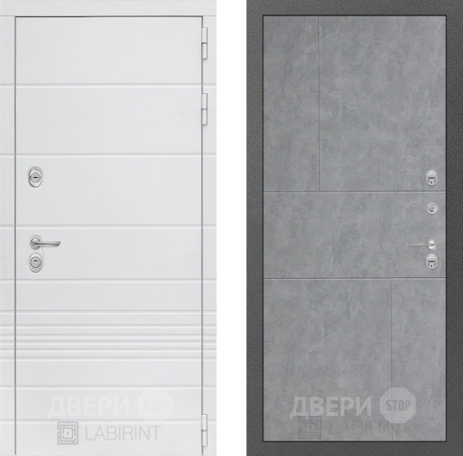 Входная металлическая Дверь Лабиринт (LABIRINT) Трендо 21 Бетон светлый в Подольск