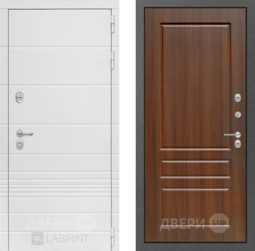 Входная металлическая Дверь Лабиринт (LABIRINT) Трендо 03 Орех бренди в Подольск