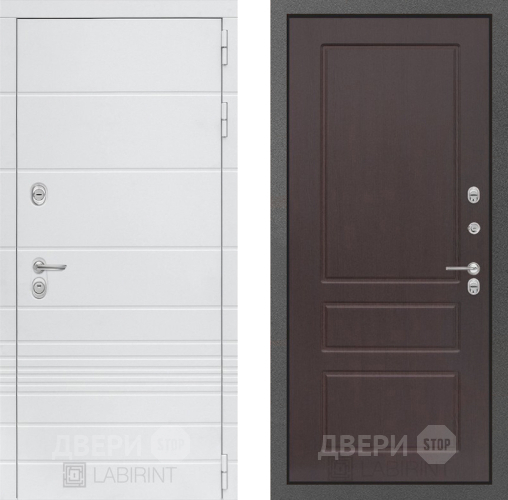 Входная металлическая Дверь Лабиринт (LABIRINT) Трендо 03 Орех премиум в Подольск
