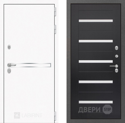 Входная металлическая Дверь Лабиринт (LABIRINT) Лайн White 01 Венге в Подольск