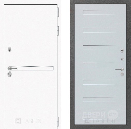Входная металлическая Дверь Лабиринт (LABIRINT) Лайн White 14 Дуб кантри белый горизонтальный в Подольск