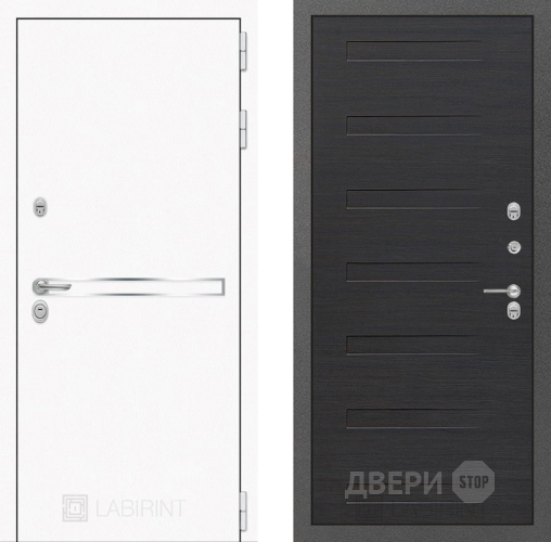 Входная металлическая Дверь Лабиринт (LABIRINT) Лайн White 14 Эковенге поперечный в Подольск