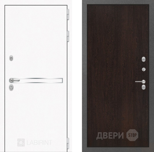 Входная металлическая Дверь Лабиринт (LABIRINT) Лайн White 05 Венге в Подольск