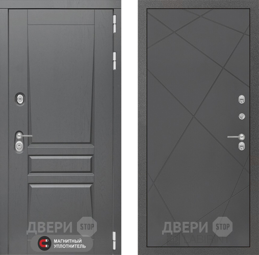 Входная металлическая Дверь Лабиринт (LABIRINT) Платинум 24 Графит софт в Подольск