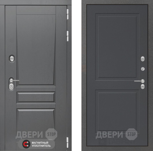 Входная металлическая Дверь Лабиринт (LABIRINT) Платинум 11 Графит софт в Подольск