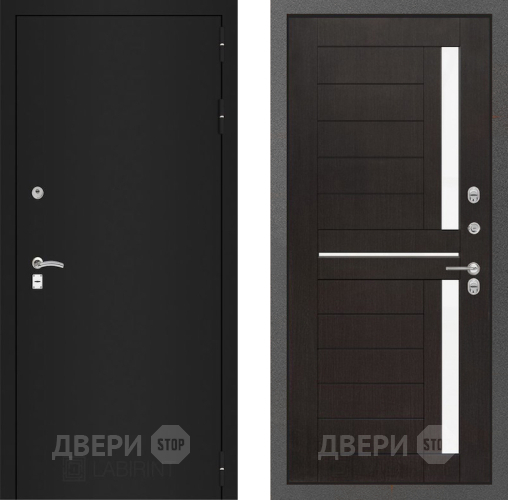 Входная металлическая Дверь Лабиринт (LABIRINT) Classic шагрень черная 02 Венге в Подольск