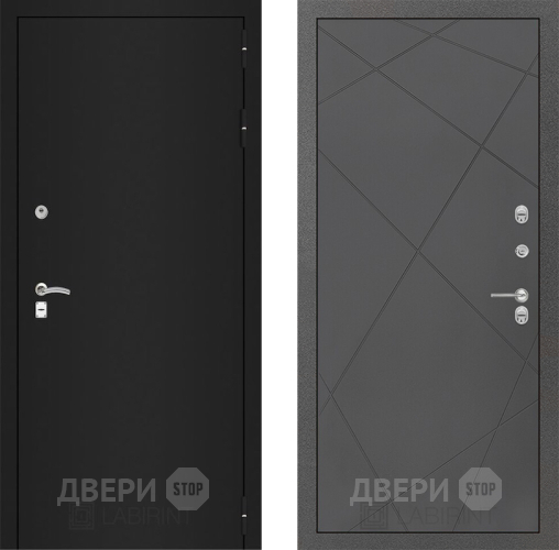 Входная металлическая Дверь Лабиринт (LABIRINT) Classic шагрень черная 24 Графит софт в Подольск