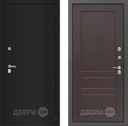 Входная металлическая Дверь Лабиринт (LABIRINT) Classic шагрень черная 03 Орех премиум в Подольск