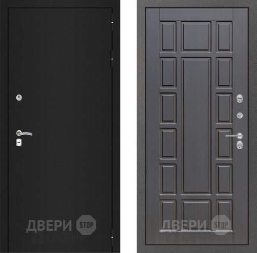 Входная металлическая Дверь Лабиринт (LABIRINT) Classic шагрень черная 12 Венге в Подольск