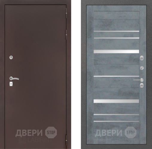Входная металлическая Дверь Лабиринт (LABIRINT) Classic антик медь 20 Бетон темный в Подольск