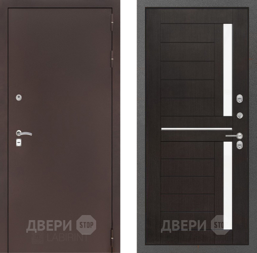 Входная металлическая Дверь Лабиринт (LABIRINT) Classic антик медь 02 Венге в Подольск