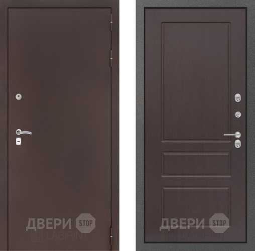 Входная металлическая Дверь Лабиринт (LABIRINT) Classic антик медь 03 Орех премиум в Подольск
