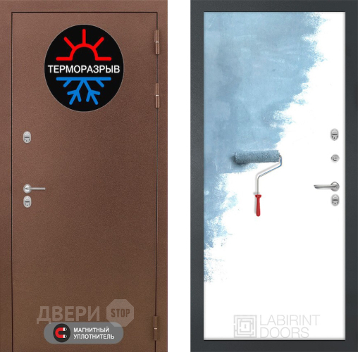Входная металлическая Дверь Лабиринт (LABIRINT) Термо Магнит 28 Под покраску в Подольск