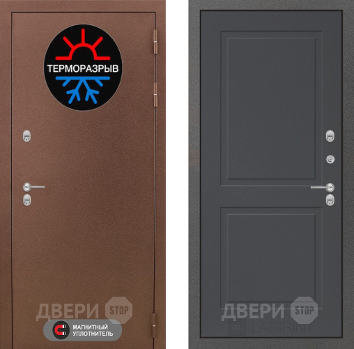 Входная металлическая Дверь Лабиринт (LABIRINT) Термо Магнит 11 Графит софт в Подольск