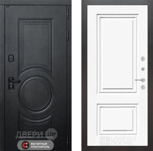 Входная металлическая Дверь Лабиринт (LABIRINT) Гранд 26 Белый (RAL-9003) в Подольск
