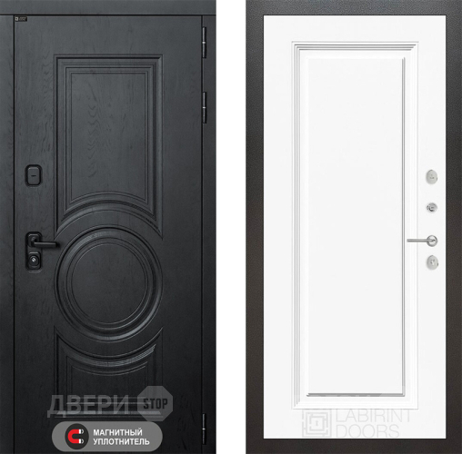 Входная металлическая Дверь Лабиринт (LABIRINT) Гранд 27 Белый (RAL-9003) в Подольск
