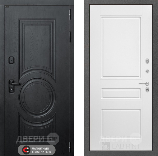 Входная металлическая Дверь Лабиринт (LABIRINT) Гранд 03 Белый софт в Подольск