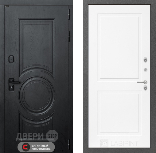 Входная металлическая Дверь Лабиринт (LABIRINT) Гранд 11 Белый софт в Подольск