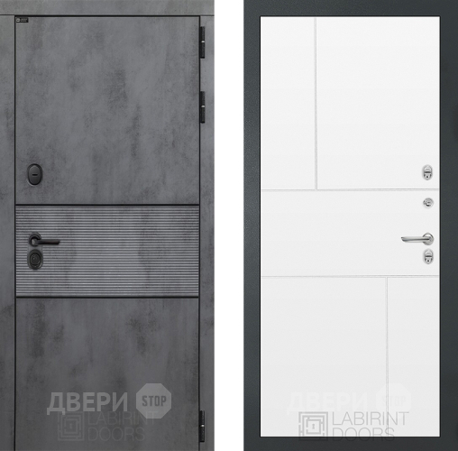 Входная металлическая Дверь Лабиринт (LABIRINT) Инфинити 21 Белый софт в Подольск