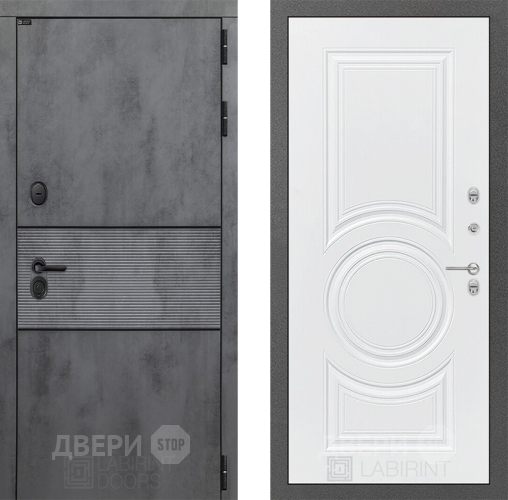 Входная металлическая Дверь Лабиринт (LABIRINT) Инфинити 23 Белый софт в Подольск