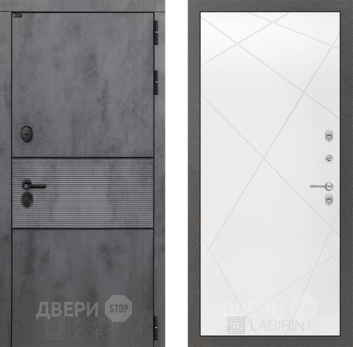 Входная металлическая Дверь Лабиринт (LABIRINT) Инфинити 24 Белый софт в Подольск