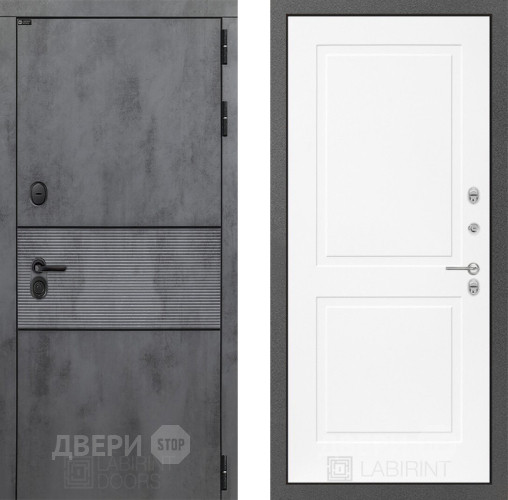 Входная металлическая Дверь Лабиринт (LABIRINT) Инфинити 11 Белый софт в Подольск