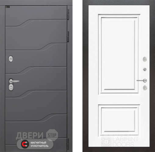 Дверь Лабиринт (LABIRINT) Ривер 26 Белый (RAL-9003) в Подольск